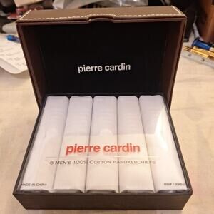 Pierre Cardin 5 100% Cotton Handkerchiefs RN#13962
